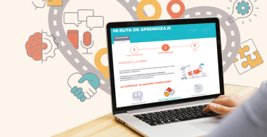 En una pantalla de computador se muestra la interfaz de la nueva herramienta de educarchileUna persona muestra la pantalla de la 